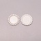 Plastic Cabochon Settings, with Rhinestones, Flat Round, White, 29x3mm, Inner Diameter: 20.5mm