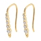 Brass Micro Pave Clear Cubic Zirconia Earring Hooks, Flat Round, Real 18K Gold Plated, 18.5x9x2.5mm, Hole: 1.2mm, Pin: 0.8mm
