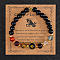 12 Zodiac Sign Natural Black Obsidian Round Beads Stretch Bracelets for Men Women, iwth Blue sandstone & Glass, Capricorn, Inner Diameter: 2-3/8 inch(6cm)