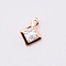 Glass Rhinestone Charms, with Iron Findings, Rhombus, Crystal, Light Gold, 14x11x6.5mm, Hole: 1.5mm