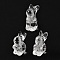 Chinese Zodiac Natural Quartz Crystal Carved Beads, Rock Crystal Animal Beads, Rabbit, 19x15x9mm, Hole: 1mm