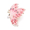 Butterfly Enamel Pins, Alloy Rhinestone Brooches for Backpack Clothes, with Imitation Pearl, Pink, 43.5x30.5mm