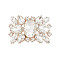 Alloy Glass Detachable Shoe Buckle Clips, Flower Shoe Decoration, Rose Gold, 39x59.5x14mm