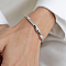 925 Sterling Silver Cuff Bangles for Women, Platinum