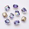 K9 Glass Rhinestone Cabochons, Shiny Laser Style, Imitation Austrian Crystal, Pointed Back & Back Plated, Faceted, Rectangle, Back Plated, Blue Violet, 10x8x4mm