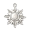 304 Stainless Steel Pendants, Sun Charm, Anti-Tarnish, Stainless Steel Color, 20.5x17.5x1.5mm, Hole: 1.6mm
