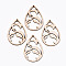 Unfinished Hollow Wood Big Pendants, Undyed, Laser Cut Wood Shapes, Teardrop, Antique White, 57x39~40x2.5mm, Hole: 2mm