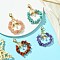 Natural Amethyst & Red Jasper & Sunstone &  Synthetic Turquoise Pendant Decoration, with 304 Stainless Steel Lobster Claw Clasps, Alloy Beads and ABS Plastic Imitation Pearl Beads, 57.5mm, 4pcs/set