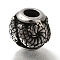 304 Stainless Steel European Beads, Large Hole Beads, Rondelle, Antique Silver, 10x9.5mm, Hole: 4mm