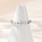 Sterling Silver Cubic Zirconia Adjustable Finger Rings for Women, Platinum, 3mm, US Size 6(16.5mm)