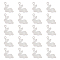 20Pcs 201 Stainless Steel Charms, Laser Cut, Rabbit, Stainless Steel Color, 14.5x13x0.9mm, Hole: 1.8mm