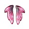 2Pcs Transparent Epoxy Resin Pendants, Wing, with Gold Foil, Medium Violet Red, 41.5x19x2mm, Hole: 1.2mm