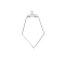 Stainless Steel Pendants, for Earring Findings, Pentagon, Stainless Steel Color, 36x21mm