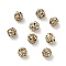 6mm Brass Rhinestone Beads, Round, Golden, 6x6.5mm, Hole: 1.2mm