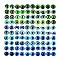 Flatback Glass Cabochons, Half Round/Dome with Eye Pattern, Luminous, Mixed Color, 12x4.5mm, 100pcs/bag