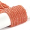 Baking Painted Imitation Jade Glass Bead Strands, Faceted Rondelle, Salmon, 3x2mm, Hole: 0.8mm, about 144~150pcs/strand, 35~37cm