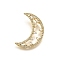 Brass Micro Pave Cubic Zirconia Pendants, Moon, Rack Plating, Long-Lasting Plated, Lead Free & Cadmium Free, Real 18K Gold Plated, 23x16.5x5.5mm, Hole: 5x2mm