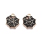 Halloween Theme Alloy Enamel Pendants, Cadmium Free & Lead Free, Light Gold, Spider Web Charm, Black, 17.5x15.5x1.5mm, Hole: 1.6mm