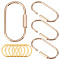6Pcs Alloy Split Rings, Double Loops Jump Rings, 4Pcs Brass Screw Clasps, Golden, 29.5x2mm