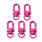 Spray Painted Eco-Friendly Alloy Swivel Snap Hooks Clasps, Cadmium Free & Nickel Free & Lead Free, Camellia, 33.5x12.5x5mm, Hole: 5x9mm