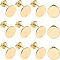 304 Stainless Steel Stud Earring Findings, with Flat Plate, Flat Round, Golden, 10x0.8mm, Hole: 1.5mm, Pin: 0.8mm, 24pcs/box