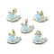 Brass Enamel Charms, Whale Charm, with Jump Ring, Rack Plating, Long-Lasting Plated, Lead Free & Cadmium Free, Real 18K Gold Plated, Light Sky Blue, 9x11x2mm, Hole: 3mm