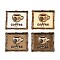 Opaque Resin Cabochons, Rectangle with Coffee, Mixed Color, 30.5x36x5.5mm