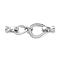Brass Micro Pave Clear Cubic Zirconia Fold Over Clasps, Oval, Platinum, 45.5mm