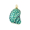 Brass Enamel Pendants, Conch Shaped Charms, Rack Plating, Cadmium Free & Lead Free, Long-Lasting Plated, Real 18K Gold Plated, Turquoise, 22.5x15.5x6.5mm, Hole: 3.5mm