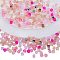 2 Bags Imitation Artificial Crystal Glass Beads, Faceted Cube, Mixed Style, Pink, 4x4x4mm, Hole: 1.2mm, about 100pcs/bag