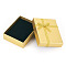 Rectangle Paper Jewelry Set Storage Boxes with Bowknot, Necklaces Rings Gift Case with Sponge Inside, Gold, 8.7x6.7x2.6cm