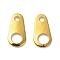 Brass Chain Extender Connectors, Lead Free & Cadmium Free, Teardrop, Golden, 8x4x0.3mm, Hole: 1mm and 2.2mm