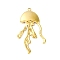 304 Stainless Steel Pendants, Jellyfish Charms, PVD Vacuum Plating, Real 18K Gold Plated, 47.5x26.5x3.5mm, Hole: 2mm