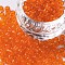 Glass Seed Beads, Transparent, Round, Orange, 6/0, 4mm, Hole: 1.5mm, about 300 beads/30g