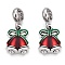 Alloy Enamel European Dangle Charms, Large Hole Pendants, Christmas Bell, Antique Silver, 26mm, Hole: 4.5mm, Bell: 16x13.5x3.5mm