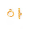 Stainless Steel Toggle Clasps, Golden, Ring, clasps: 15x12mm, bar: 20x6mm