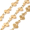304 Stainless Steel Chains, Cherry, Ion Plating(IP), Soldered, with Spool, Real 18K Gold Plated, 13.7x7.5x0.7mm, 10m/roll