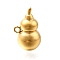 304 Stainless Steel Pendants, Ion Plating(IP), Gourd Charm, Real 14K Gold Plated, 18x11x9.5mm, Hole: 1.6mm