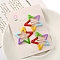 3Pcs Colorful Alloy Snap Hair Clips for Girl, Star, 100x80mm