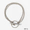 304 Stainless Steel Curb Chain Multi-strand Bracelets, with Toggle Clasps, Stainless Steel Color, 6-3/4 inch(17cm)