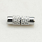 Brass Screw Clasps, Platinum, 12x4mm, Hole: 1mm