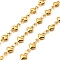 304 Stainless Steel Heart Link Chains, Soldered, with Spool, Golden, 12x6.5x3.5mm