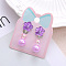 Alloy Plastic Clip-on Earrings for Kid, Platinum, Flower, 40x15mm