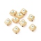 Brass Enamel Beads, Rhombus with Evil Eye, Golden, White, 8.5x8x4mm, Hole: 1mm