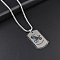 Rectangle with Constellation Alloy Pendant 316L Surgical Stainless Steel Chain Necklaces, Stainless Steel Color, Capricorn, 27.56 inch(70cm)