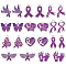 2 Sets Alloy Enamel Pendants, Mixed Shapes, Dark Violet, 19~33x12~23x1.5mm, Hole: 1.8mm, 12pcs/set