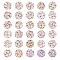 1180Pcs 30 Style Opaque Acrylic Beads, with Enamel, Flat Round with Heart & Star & Letter, Mixed Color, 6.5~7.5x3.5~4mm, Hole: 1~1.8mm