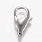 Tarnish Resistant Polished 316 Surgical Stainless Steel Lobster Claw Clasps, Stainless Steel Color, 15x9x3mm, Hole: 2x1.5mm