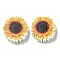Printed Wood Beads, Sunflower, Gold, 20x6.5mm, Hole: 2.5mm