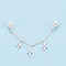 925 Sterling Silver Micro Pave Clear Cubic Zirconia Chain Extenders, with Star Charms, Silver, 58~63mm, Hole: 3.2mm